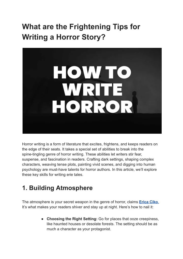 what are the frightening tips for writing