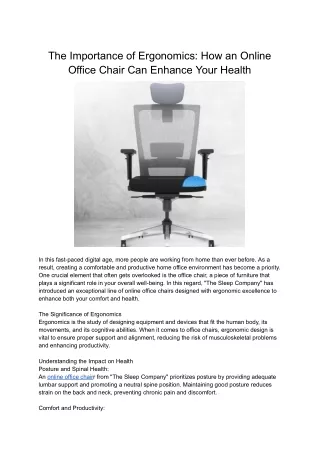 The Importance of Ergonomics_ How an Online Office Chair Can Enhance Your Health