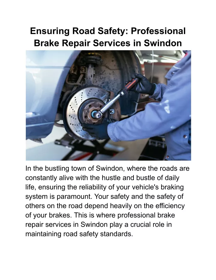 ensuring road safety professional brake repair