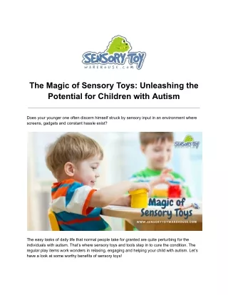 The Magic of Sensory Toys_ Unleashing the Potential for Children with Autism