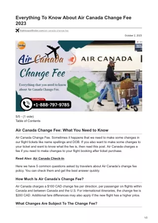 Everything To Know About Air Canada Change Fee 2023