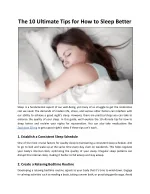 The 10 Ultimate Tips for How to Sleep Better - slide 1