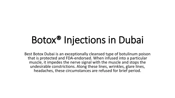 botox injections in dubai