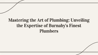 Unveiling the Expertise of Burnaby's Finest Plumbers