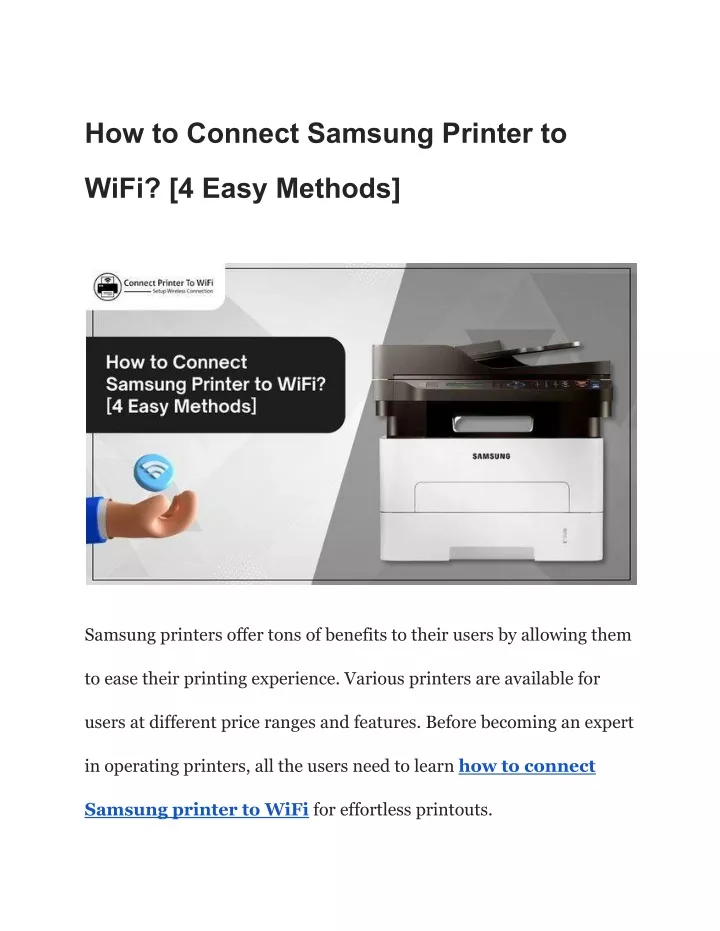 how to connect samsung printer to
