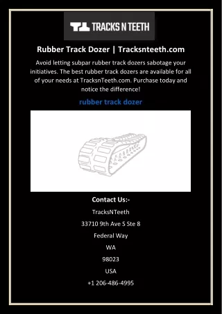 Rubber Track Dozer | Tracksnteeth.com