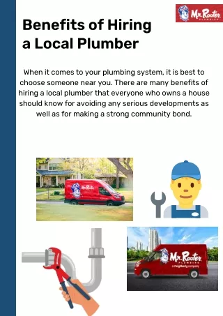 Benefits of Hiring a Local Plumber  Mr. Rooter Plumbing of Youngstown