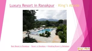 Luxury Resort in Ranakpur – Kings Abode