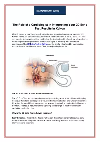 The Role of a Cardiologist in Interpreting Your 2D Echo Test Results in Kalyan