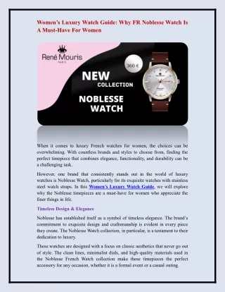 Noblesse Watch