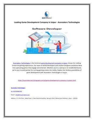 leading game development company in jaipur