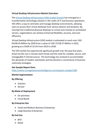 virtual desktop infrastructure market overview