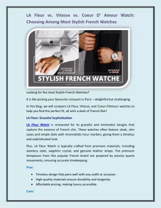 Stylish French Watches