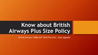 Know about British Airways Plus Size Policy