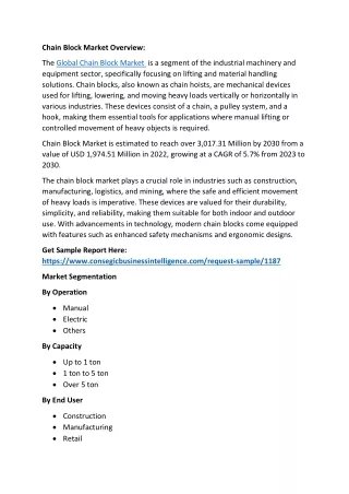 chain block market overview