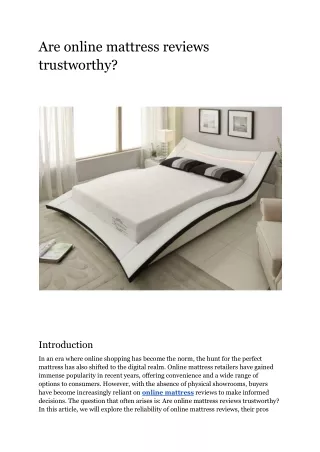 Are online mattress reviews trustworthy?