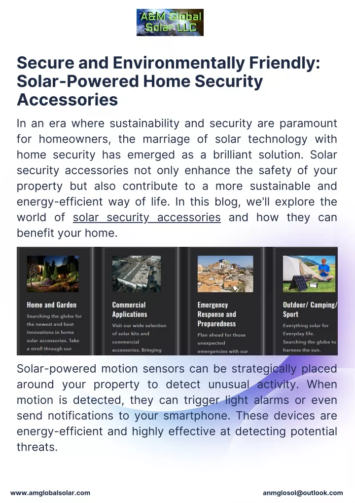 secure and environmentally friendly solar powered