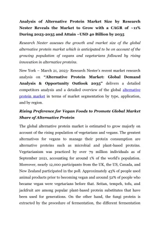 analysis of alternative protein market size