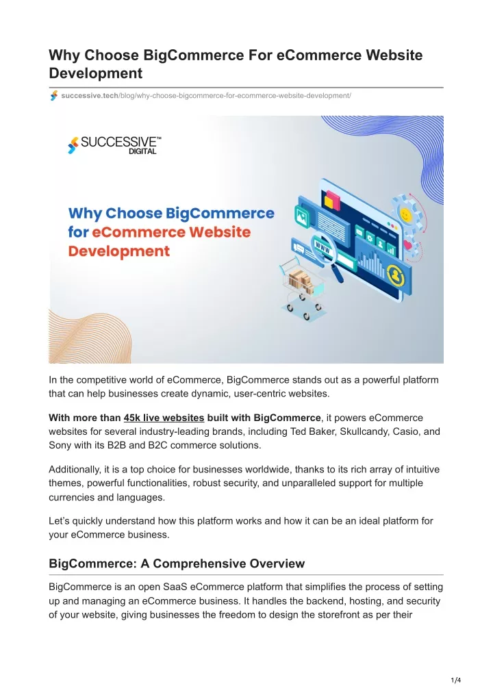 why choose bigcommerce for ecommerce website