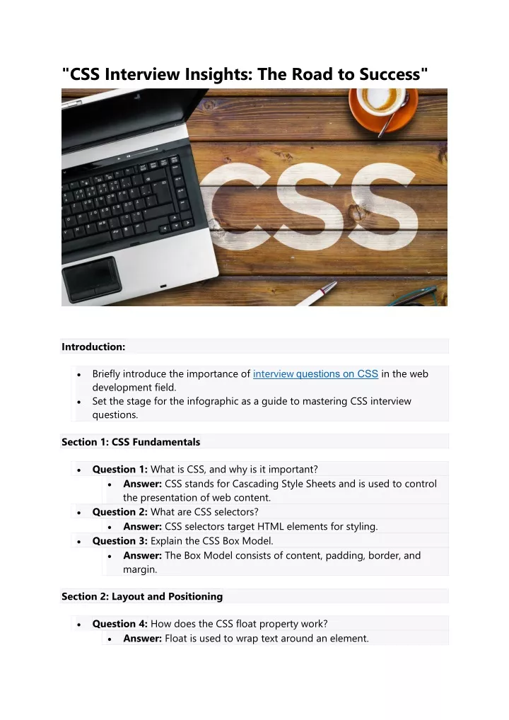 css interview insights the road to success