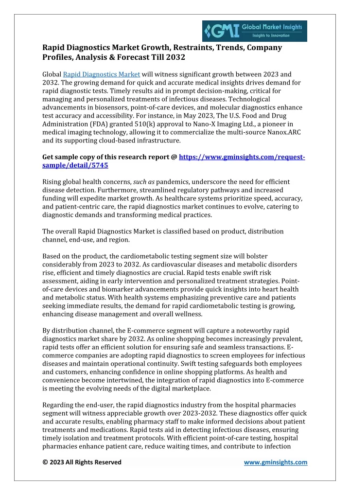 rapid diagnostics market growth restraints trends