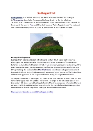 sudhagad fort
