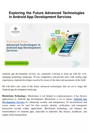 exploring the future advanced technologies