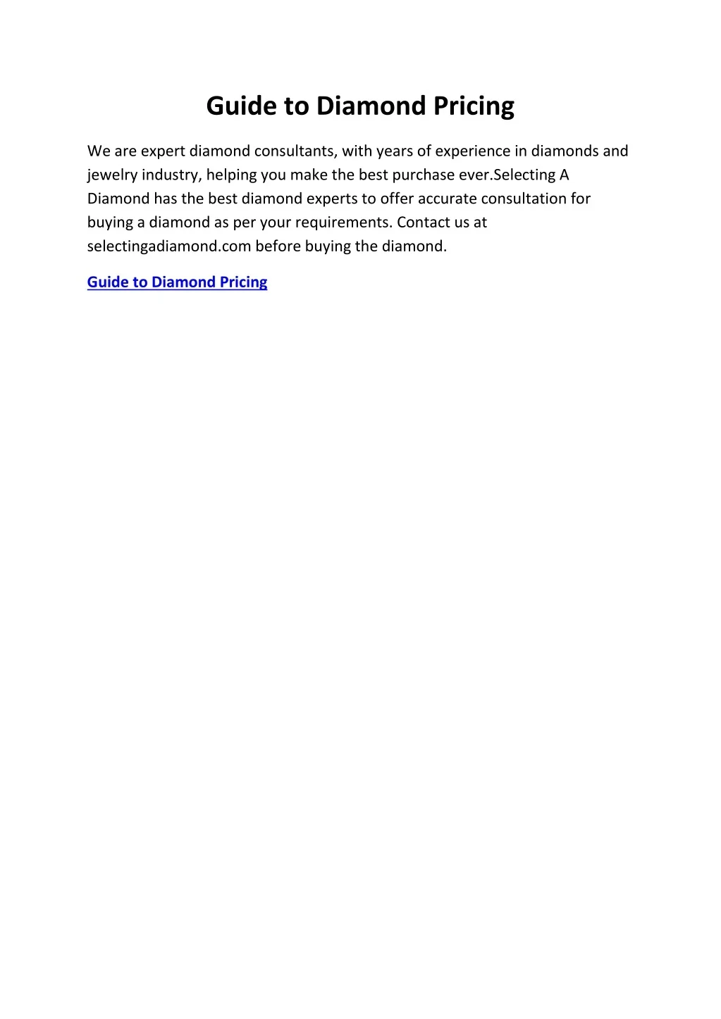 PPT - Guide to Diamond Pricing PowerPoint Presentation, free download ...