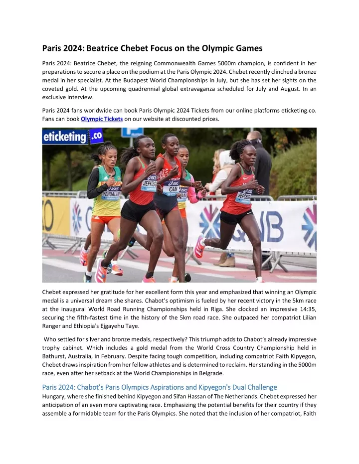 paris 2024 beatrice chebet focus on the olympic