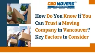 How Do You Know If You Can Trust a Moving Company in Vancouver?
