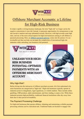 Offshore Merchant Accounts: a Lifeline for High-Risk Business