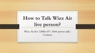 How to talk wizz air  live person