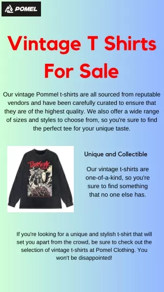 Vintage T-Shirts for Sale - Pomel Clothing Unique and Collectible Tees