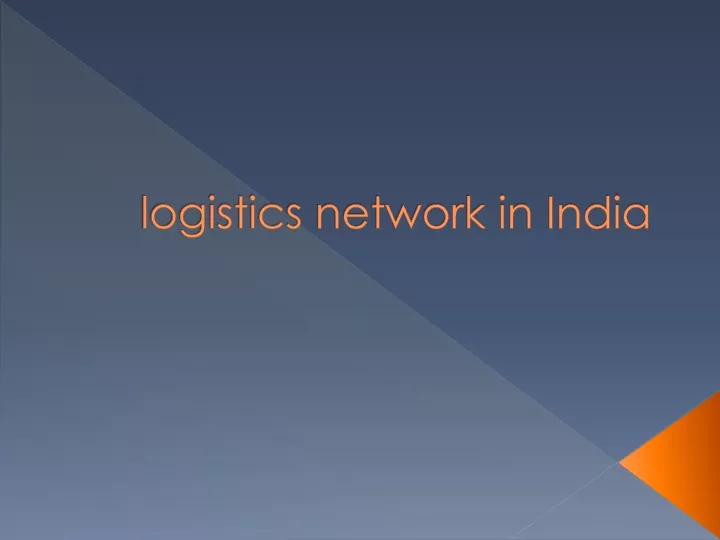 logistics network in india