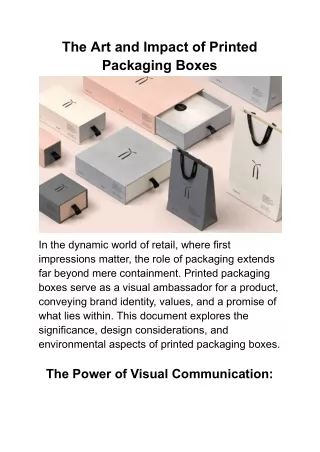 the art and impact of printed packaging boxes