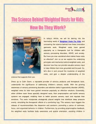 The Science Behind Weighted Vests for Kids - How Do They Work.