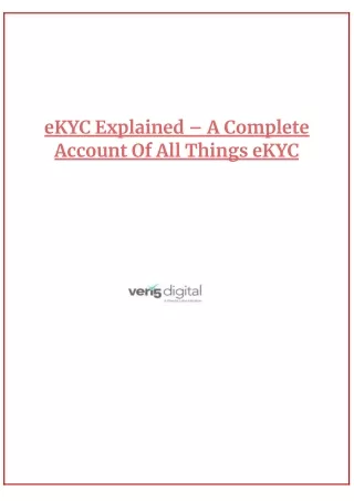 eKYC Explained – A Complete Account Of All Things eKYC
