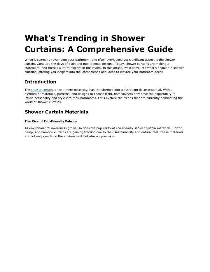 what s trending in shower curtains