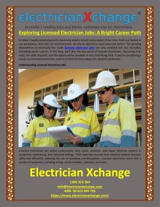 Exploring Licensed Electrician Jobs A Bright Career Path