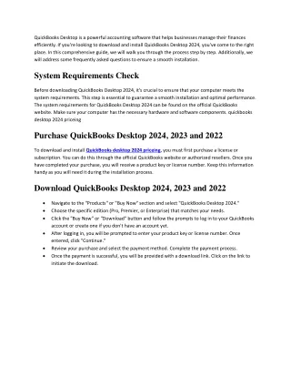 How to Download and install QuickBooks Desktop