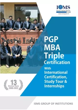 MBA Admissions 2024 ISMS Pune - Triple Certified MBA Program
