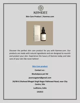 Skin Care Product | Kamree.com