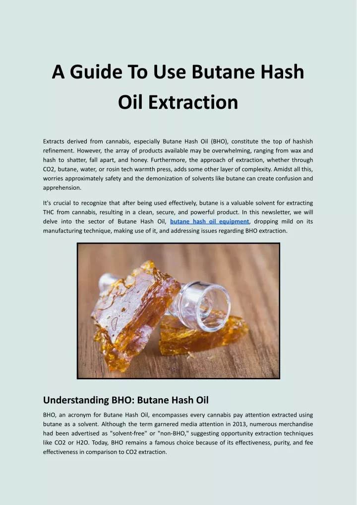 a guide to use butane hash oil extraction