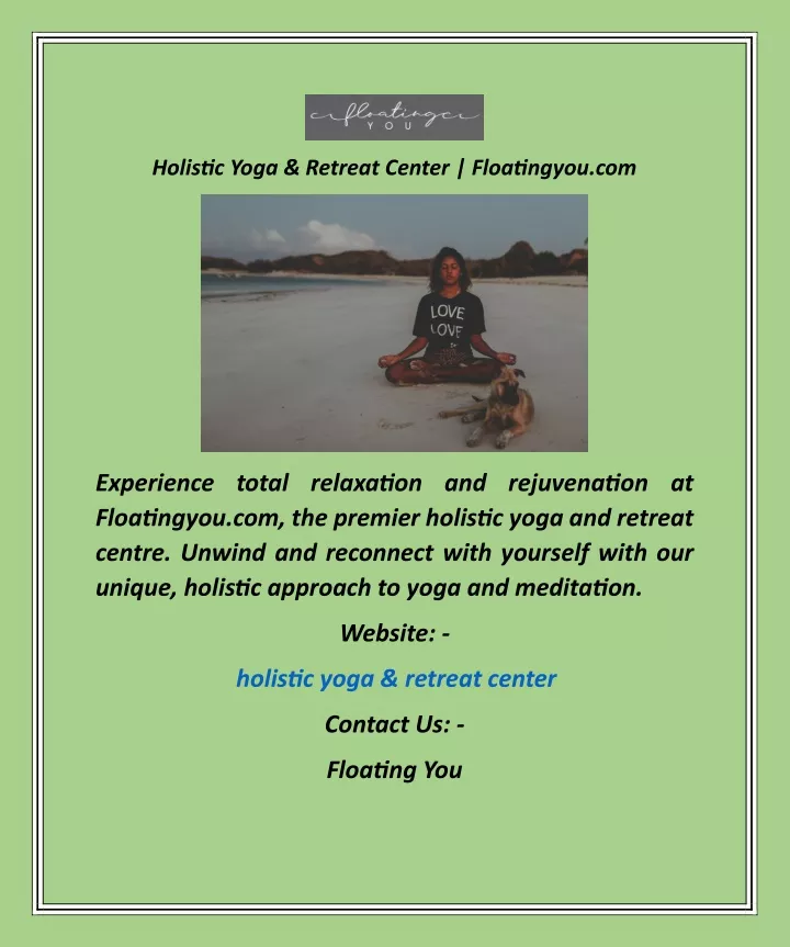 holistic yoga retreat center floatingyou com