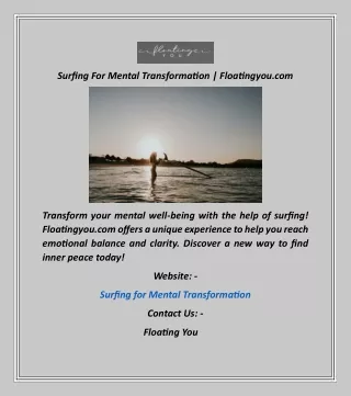 Surfing For Mental Transformation  Floatingyou