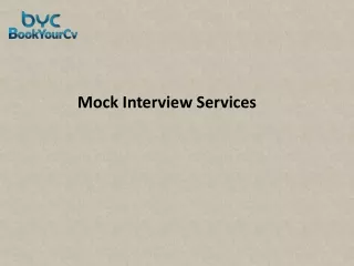 Mock Interview Services