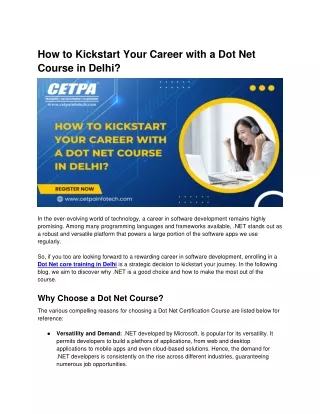 how to kickstart your career with