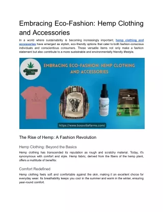 Embracing Eco-Fashion_ Hemp Clothing and Accessories
