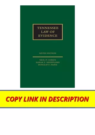 Kindle online PDF Tennessee Law of Evidence 6th Edition for ipad
