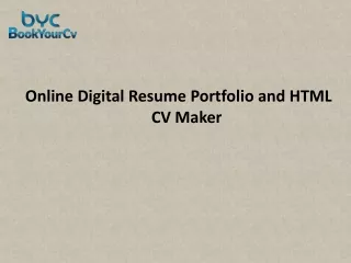 Online Digital Resume Portfolio and HTML CV Maker